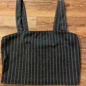 Gray And White Striped Shein Crop Top DISCOUNTED SHIPPING